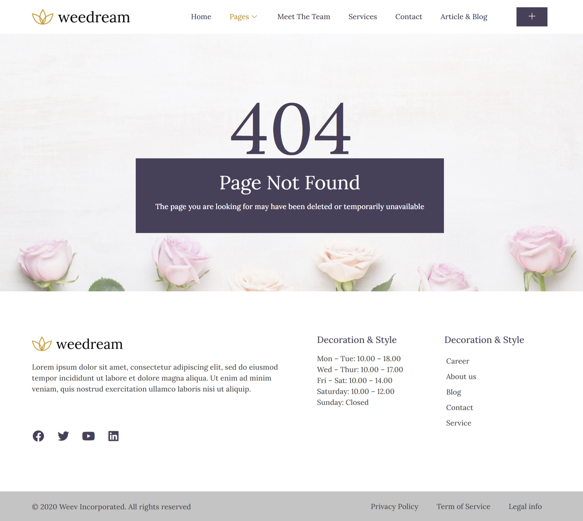 Weedream Wedding Elementor Template Kit Free Download